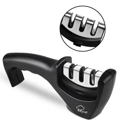 3-Stage Manual Knife Sharpener – Tungsten Steel & Diamond Sharpener