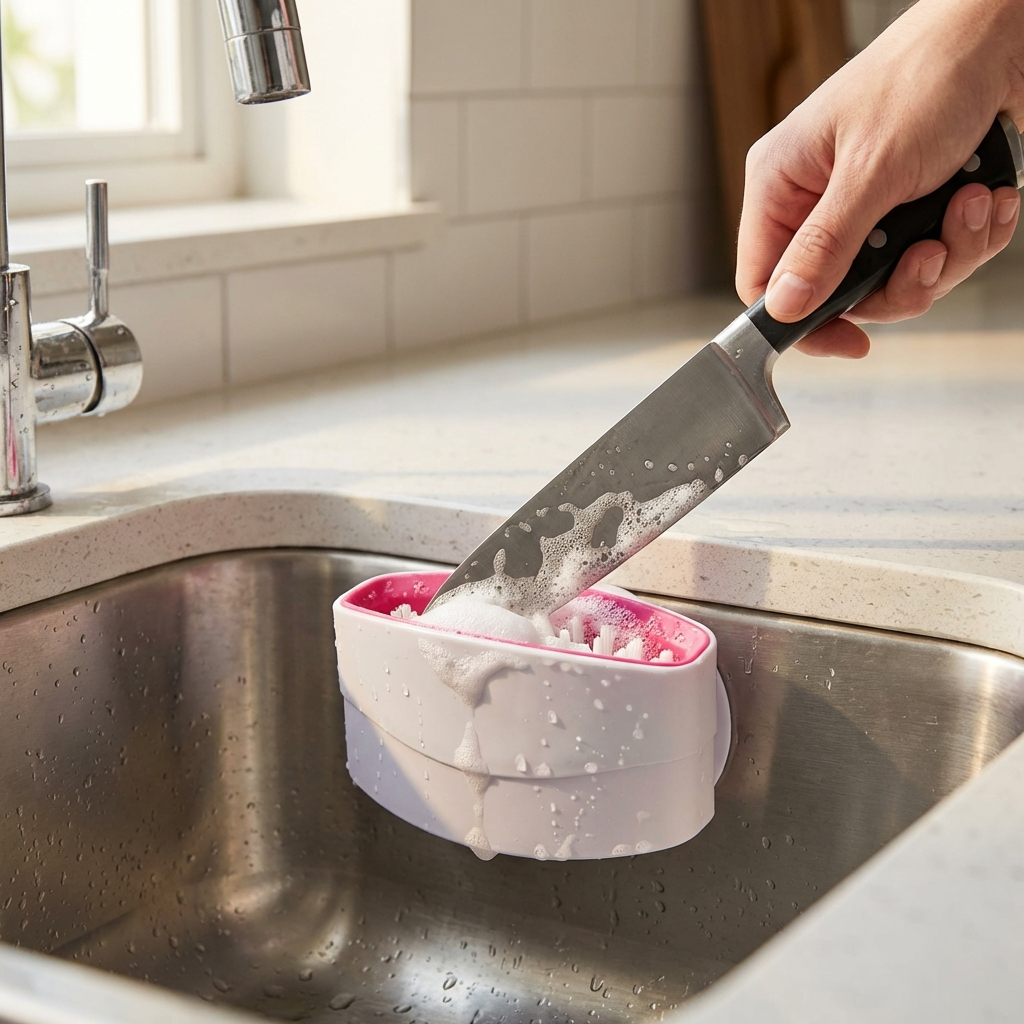 Kitchen Utensil Cleaning Brush with Suction Cup