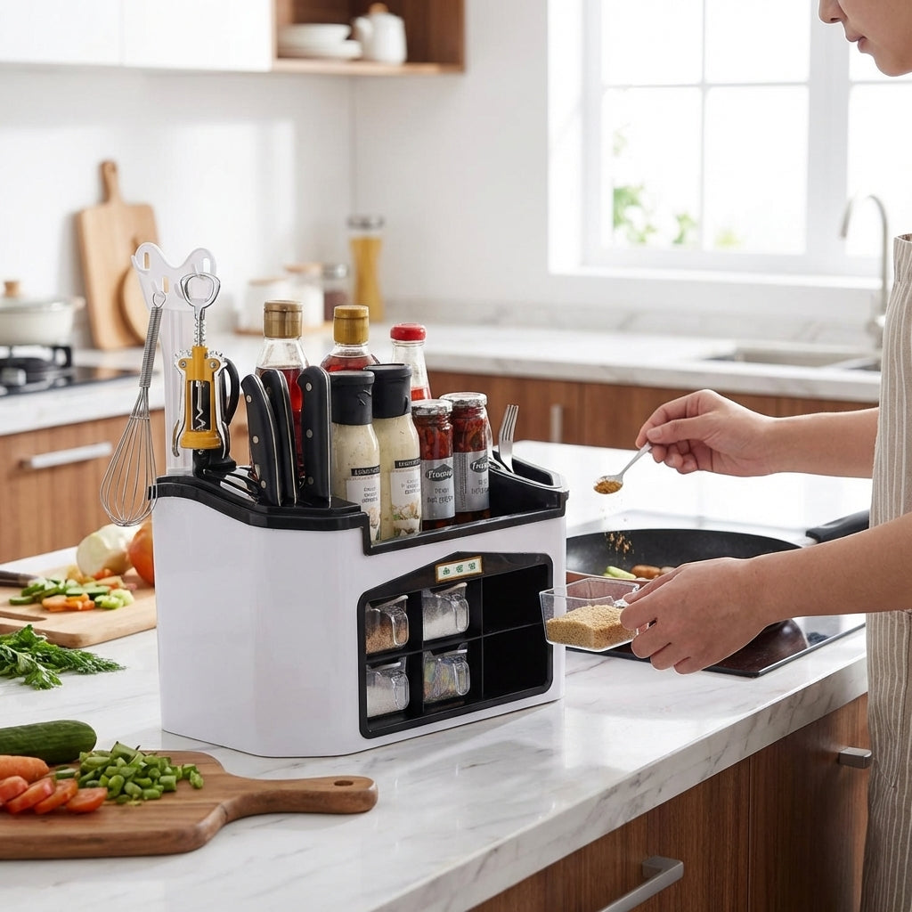 Kitchen Seasoning Organizer Box with Spice Drawer