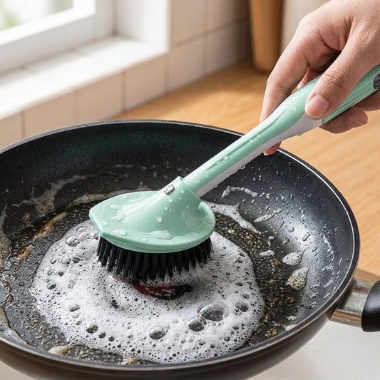 Dish Scrub Brush with Built-In Soap Dispenser