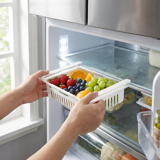 Adjustable Refrigerator Storage Basket (2 Pack)